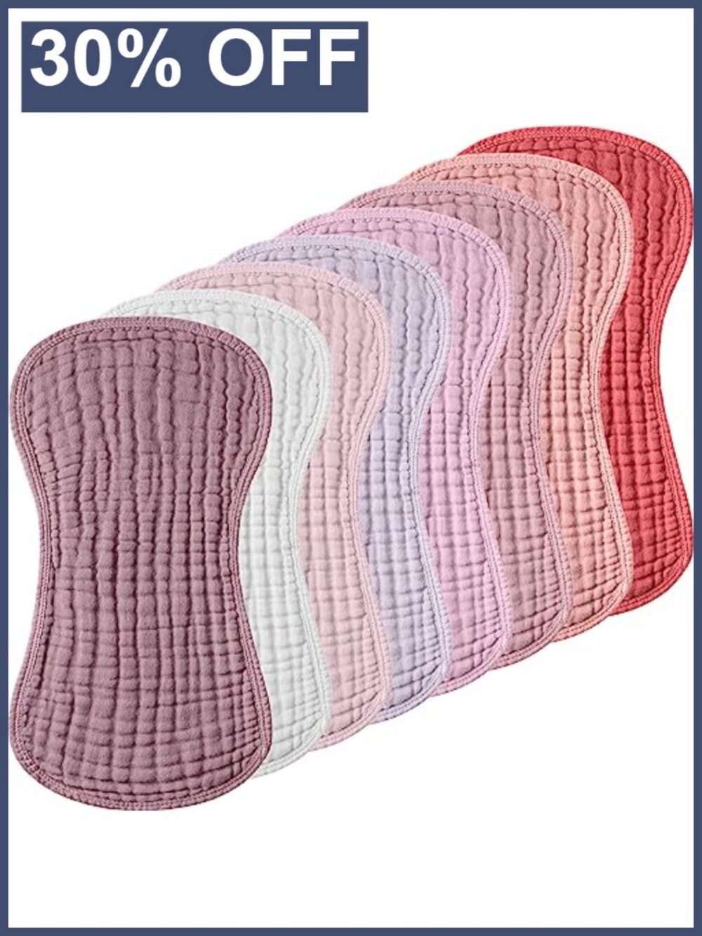 8 Pack Large Muslin Cotton 6-Layer Burp Cloths Baby Girl Must-Have